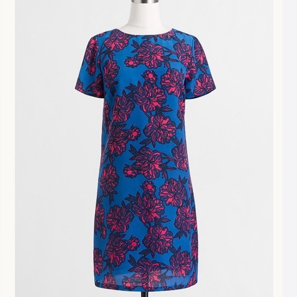 J CREW Printed Short Sleeve Gallery Dress - 0